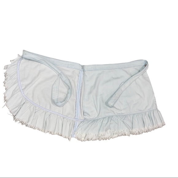 Blank NYC Women’s Light Denim Ruffled Frayed Wrap Skirt Size 30 - Picture 5 of 8